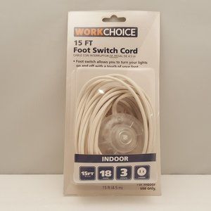 WORKCHOICE 15 FT Foot Switch Cord 18 Gauge 3 Outlets 2 Prong